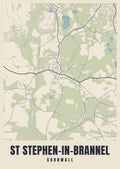 Street map poster of St Stephen-in-Brannel, Cornwall