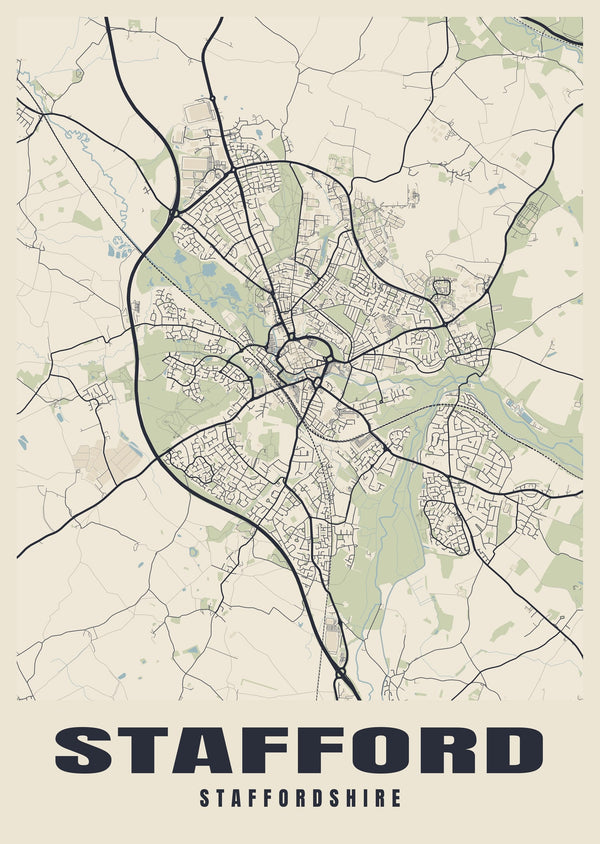Stafford Street Map Poster