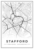 Street map poster of Stafford town centre, Staffordshire