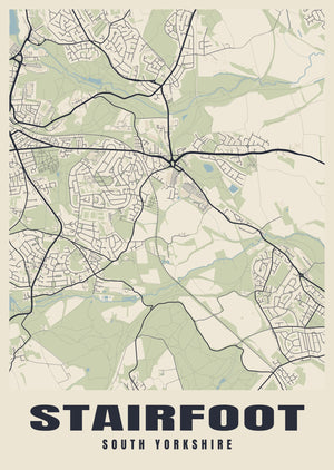 Stairfoot Street Map Poster