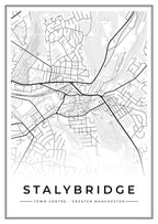 Street map poster of Stalybridge town centre, Greater Manchester