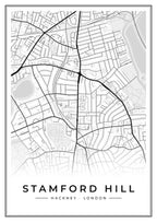 Street map poster of Stamford Hill, Hackney, London