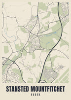 Street map poster of Stansted Mountfitchet, Essex