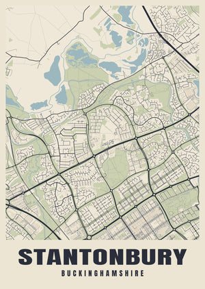 Stantonbury Street Map Poster