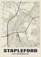 Street map poster of Stapleford, Nottinghamshire