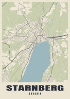 Street map poster of Starnberg, Bavaria