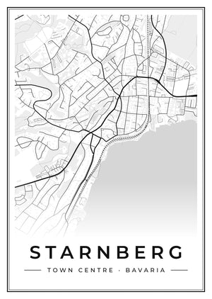 Starnberg Town Centre Street Map Poster