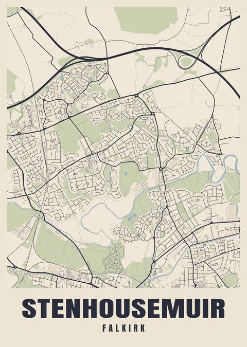 Stenhousemuir Street Map Poster