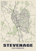 Street map poster of Stevenage, Hertfordshire