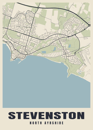 Stevenston Street Map Poster