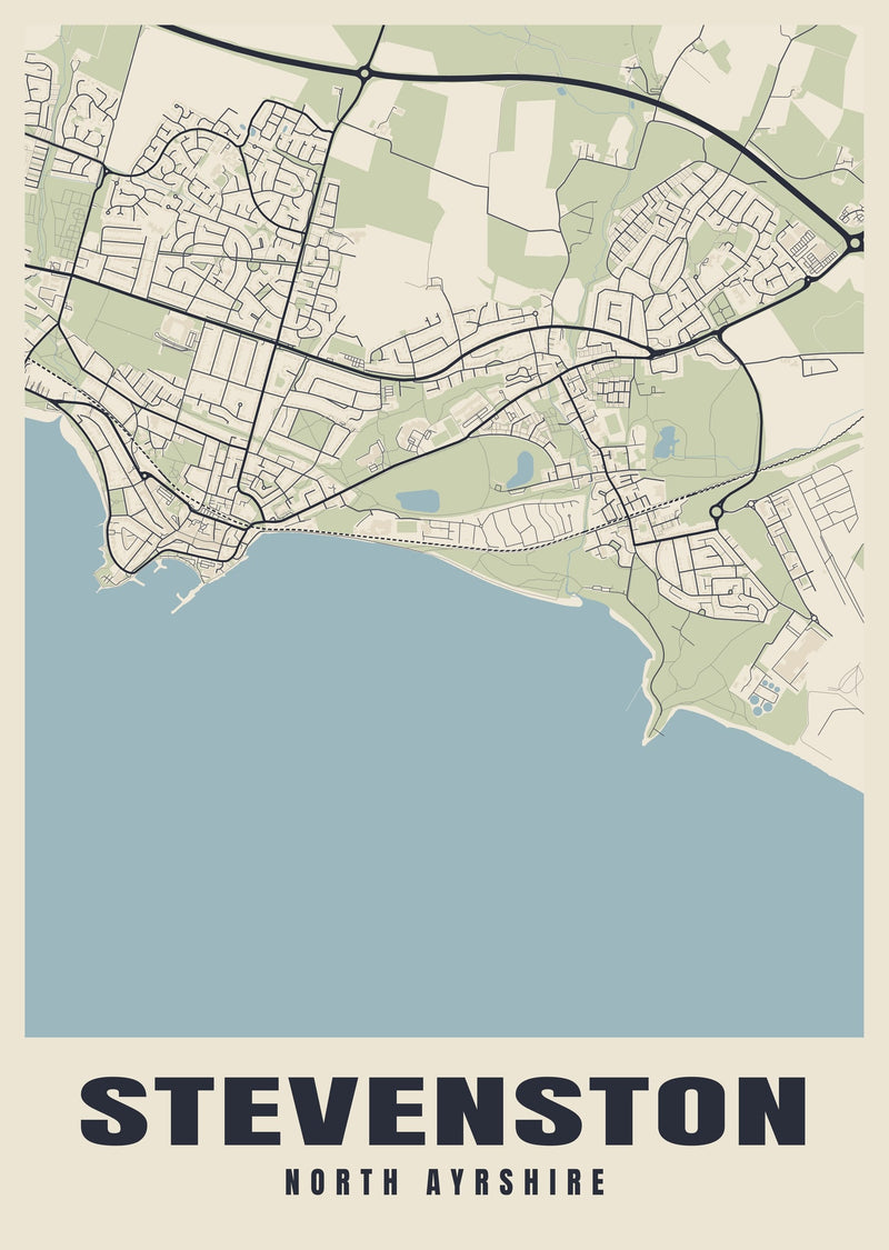 Stevenston Street Map Poster