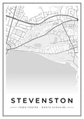 Street map poster of Stevenston town centre, North Ayrshire