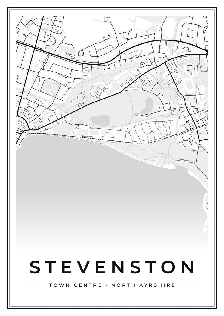 Stevenston Town Centre Street Map Poster