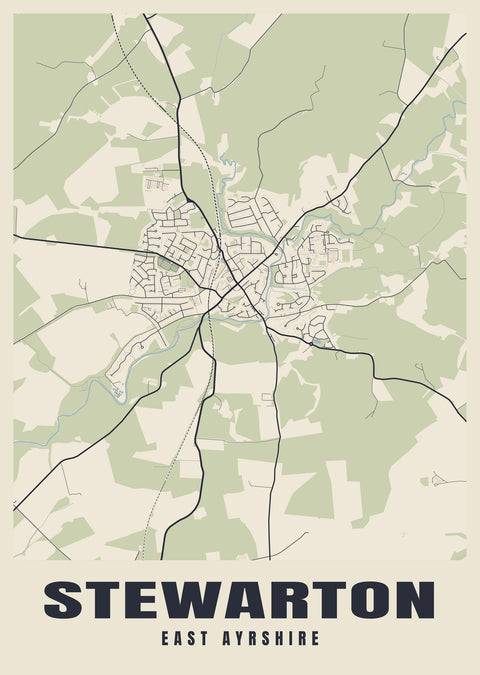 Stewarton Street Map Poster