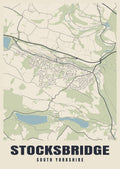 Street map poster of Stocksbridge, South Yorkshire