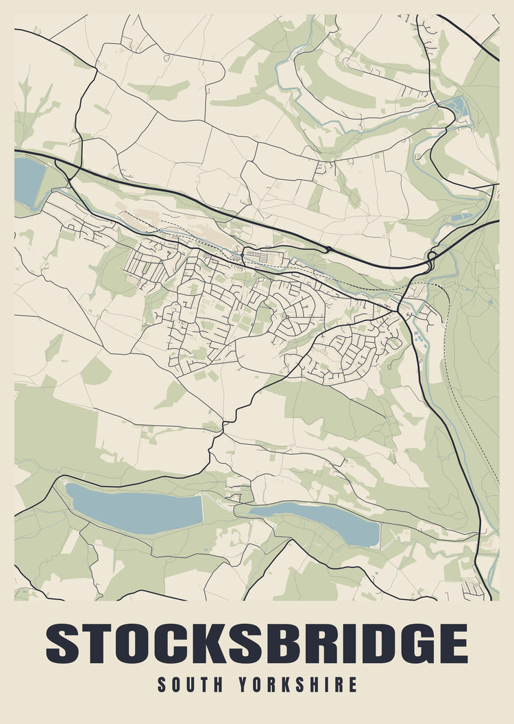 Stocksbridge Street Map Poster