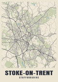 Street map poster of Stoke-on-Trent, Staffordshire