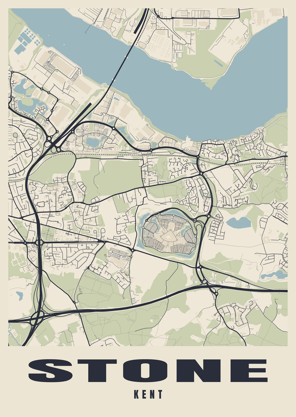 Street map poster of Stone, Kent
