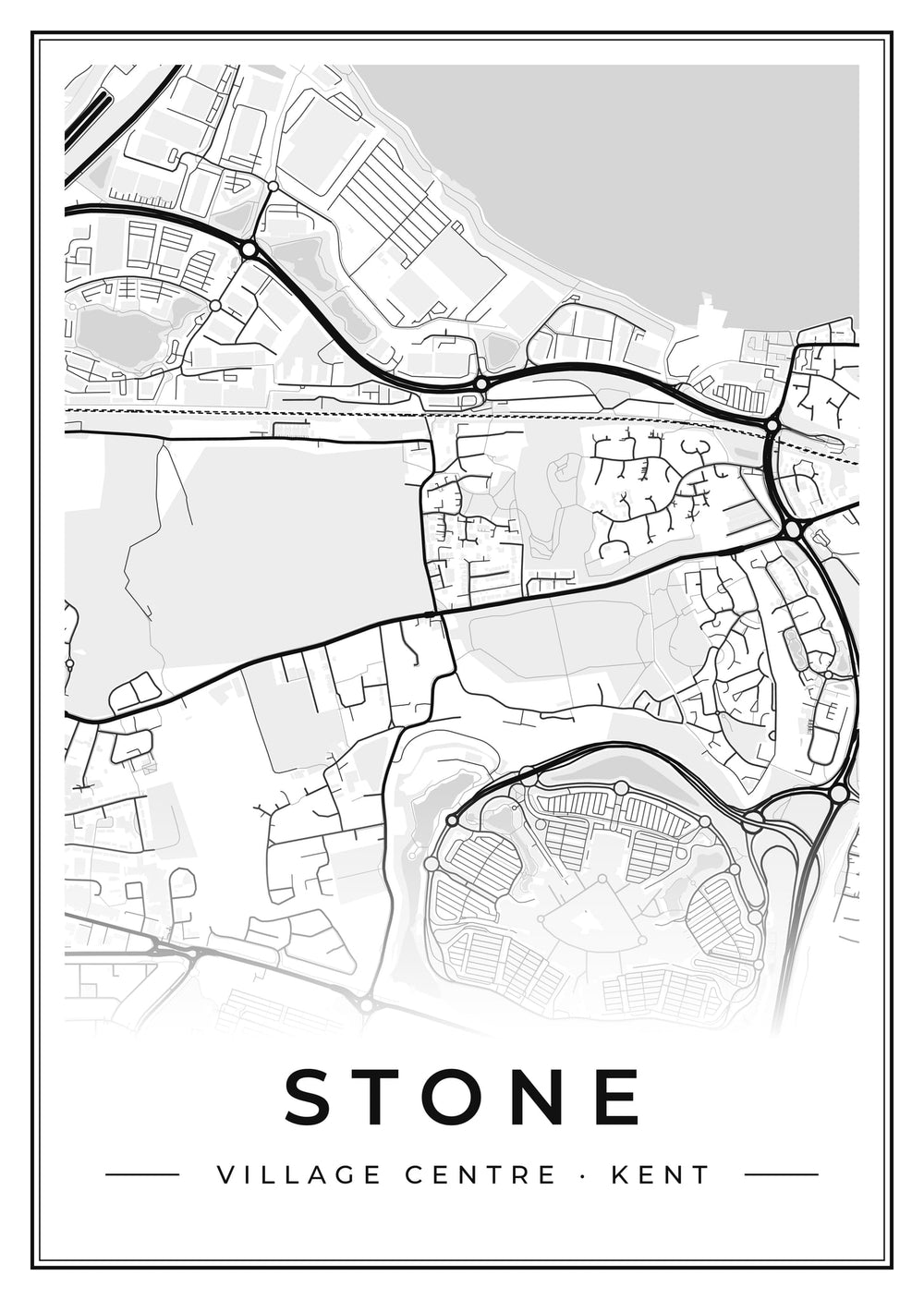 Stone Village Centre Street Map Poster