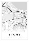Street map poster of Stone village centre, Kent