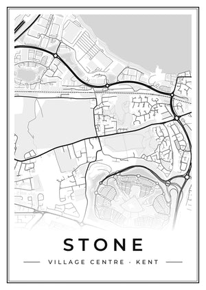 Stone Village Centre Street Map Poster