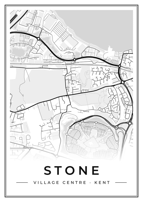 Stone Village Centre Street Map Poster