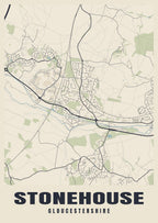 Street map poster of Stonehouse, Gloucestershire