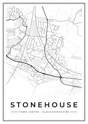 Stonehouse Town Centre Street Map Poster