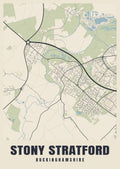 Street map poster of Stony Stratford, Buckinghamshire