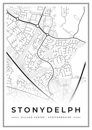Stonydelph Village Centre Street Map Poster