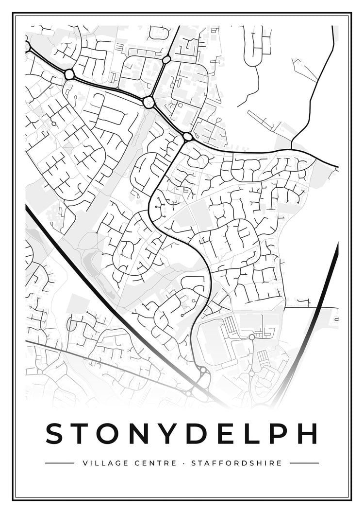 Stonydelph Village Centre Street Map Poster