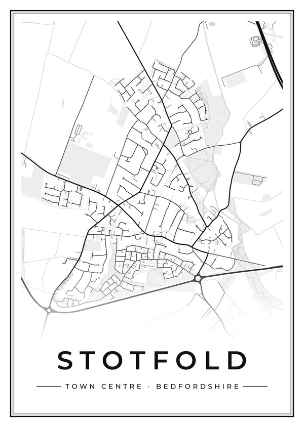 Stotfold Town Centre Street Map Poster