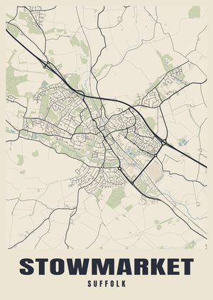 Stowmarket Street Map Poster