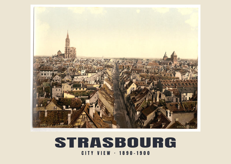 Stadsgezicht, Strasbourg — 1890–1900 · Historische fotochroomprint