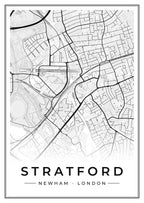 Street map poster of Stratford, Newham, London