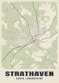Street map poster of Strathaven, South Lanarkshire