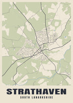 Street map poster of Strathaven, South Lanarkshire