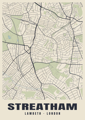 Streatham Heritage Street Map Poster