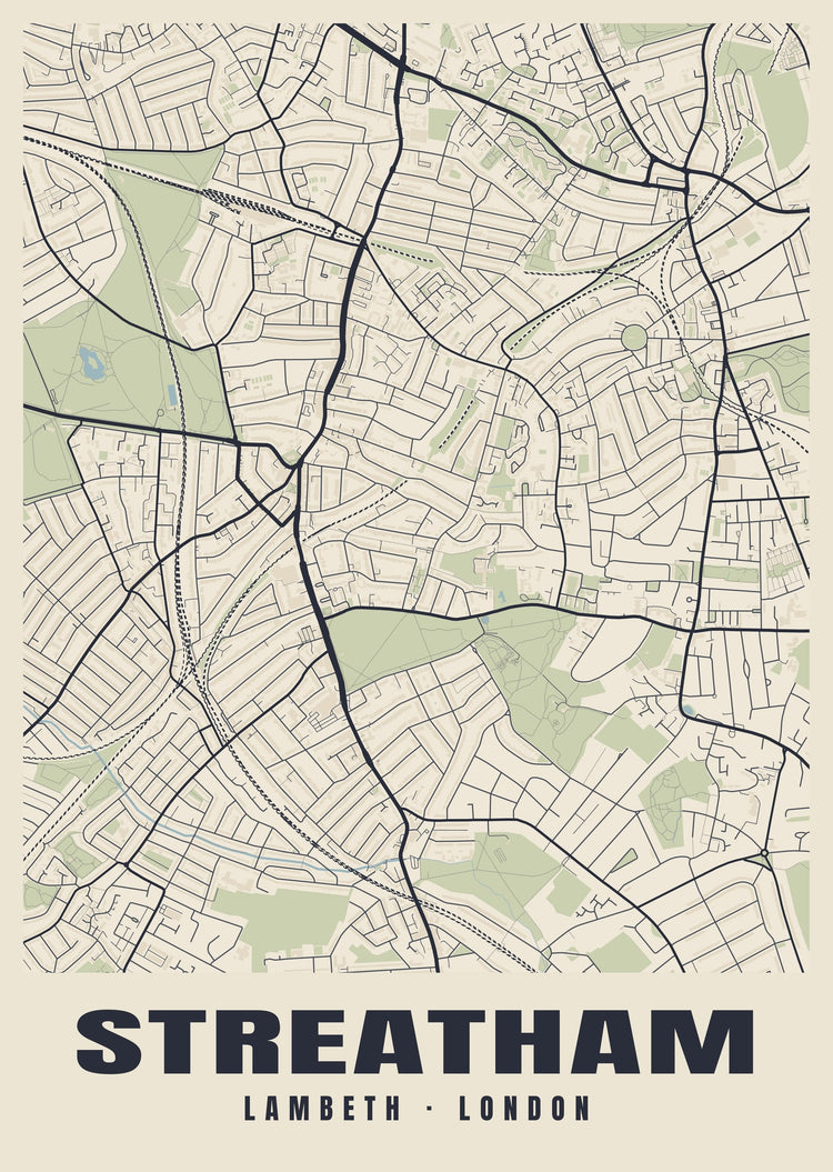 Streatham Heritage Street Map Poster