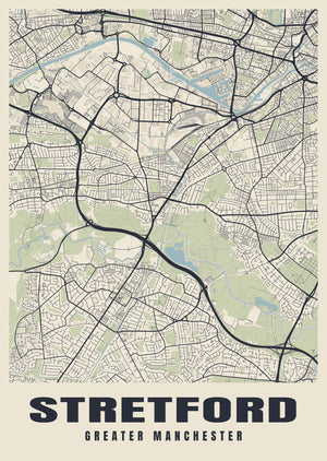 Stretford Street Map Poster