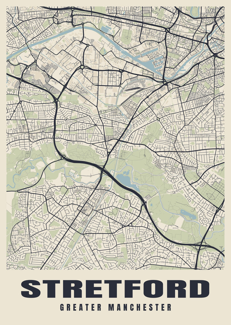 Stretford Street Map Poster