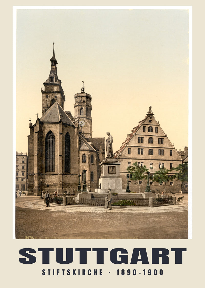 Stiftskirche, Stuttgart — 1890–1900 · Vintage photochrom print