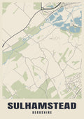 Street map poster of Sulhamstead, Berkshire