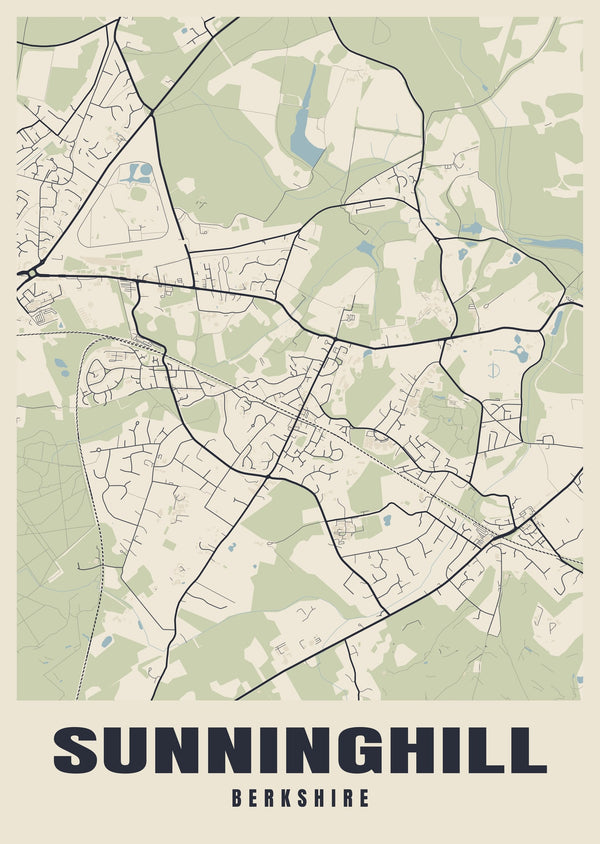 Sunninghill Street Map Poster