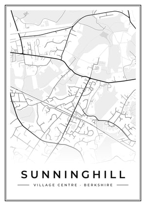 Sunninghill Village Centre Street Map Poster