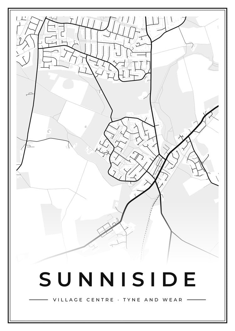 Sunniside Village Centre Street Map Poster