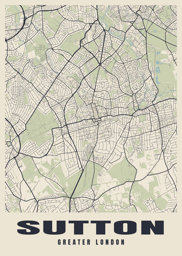 Sutton Street Map Poster