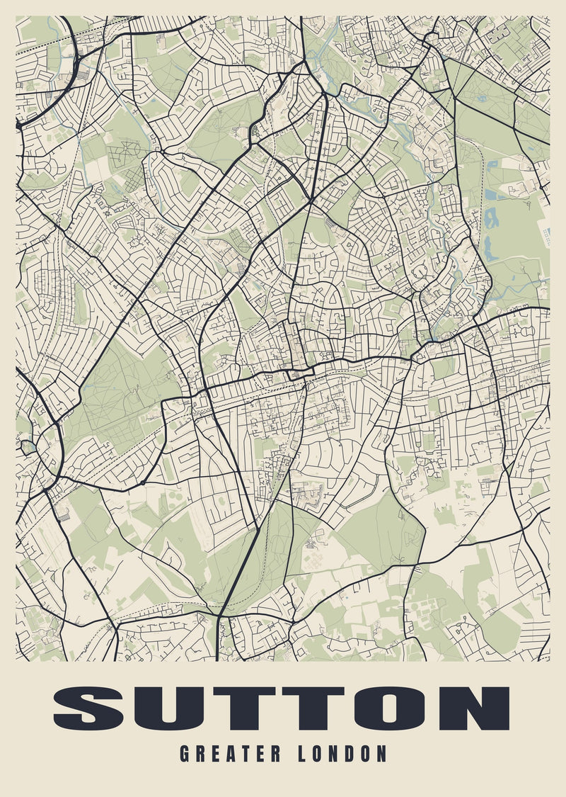 Sutton Street Map Poster