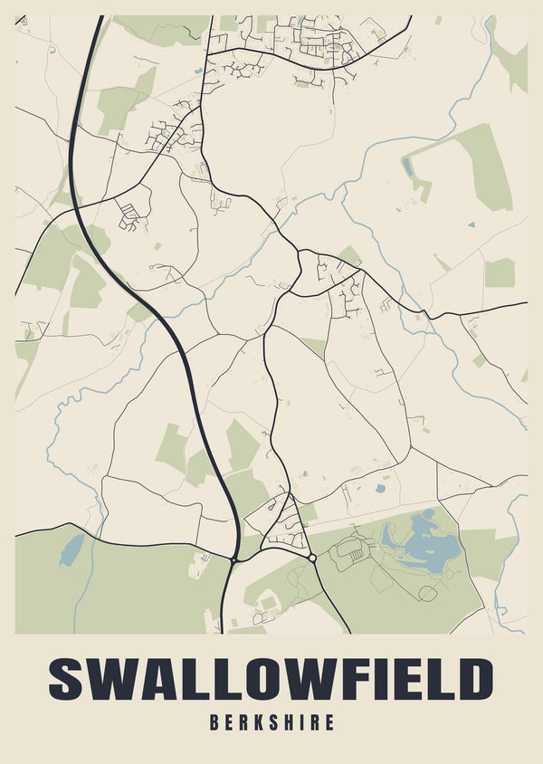 Swallowfield Street Map Poster