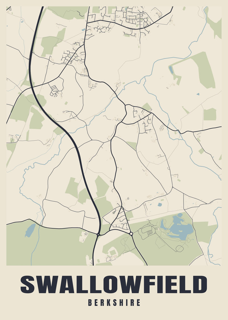 Swallowfield Street Map Poster